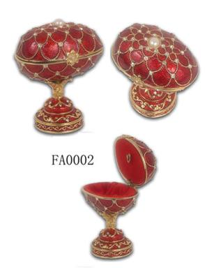 China Luxury Faberge Easter Music Eggs Faberge Egg Music box Egg Jewelry Trinket Box Metal Crafts for Home Decor for sale