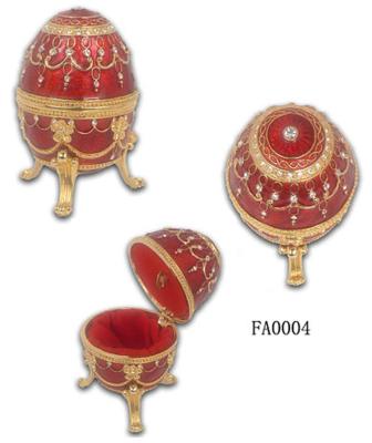 China Faberge Egg Hand Painted Jewelry Trinket Box Gift for Easter Egg Music Box Pewter Figurine Musical Egg Home DecorDirect for sale