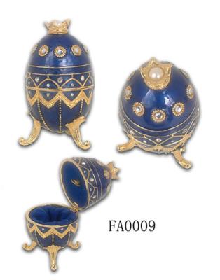 China New Vintage Egg Shaped Music Box Faberge Egg Music Box Pewter Figurine Musical Egg Jewelry Box Enamel Pewter  JewelryBox for sale
