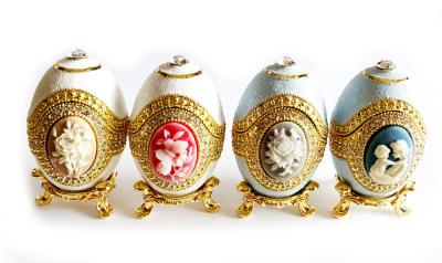 China European Easter Egg Jewelry Box Jewel Storage Organizer Event Home Decor Easter Egg Jewelry Box Enamel Trinket box for sale