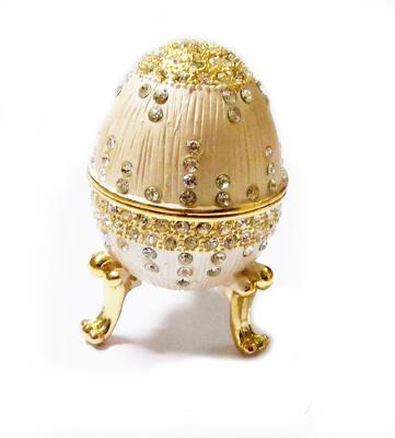 China Faberge Egg Trinket Box Home Decorative Box Decorative Faberge Egg Trinket Jewel Box Enamel Easter Egg Jewelry Box for sale