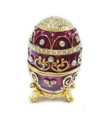 China Easter Russian faberge egg trinket ring box Vintage decor metal Faberge Egg Jewelry Box Russian Eater Egg Jewelry Box for sale