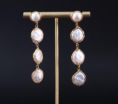 China Vintage Circle Earrings For Women Irregular Baroque Pearl Earring Natural Baroque Pearl Earring Jewelry Set  Gift for sale