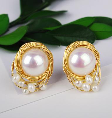 China Pearl Earring Set Metal Gold Plated Dangle Earrings Heart Butterfly Hoop Earring Geometric Fashion Pearl Earring Jewelry for sale