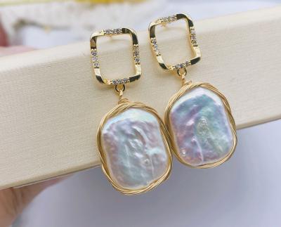 China Natural Baroque Pearl Earring Hot Irregular Pearl Earrings for Women Baroque Simulated Pearl Charms Statement Earrings for sale