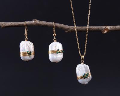Китай Natural Baroque Pearl necklace natural metallic baroque pearl necklace special pearl pendant necklace Jewelry Set продается