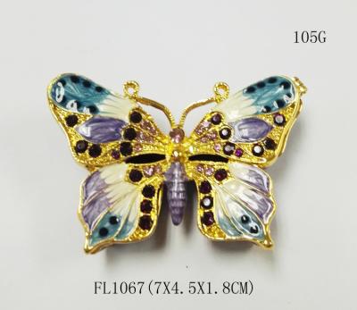 China Pewter wholesale Butterfly shape custom metal jewelry box for sale