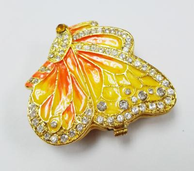 China New style hot sale gift trinket boxes enamel jewelry box butterfly jewerly box for sale