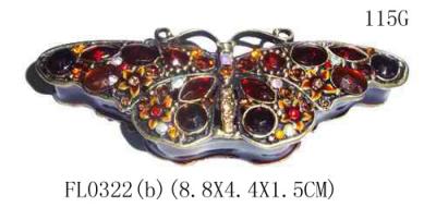 China Butterfly trinket box metal necklace jewelry box for sale