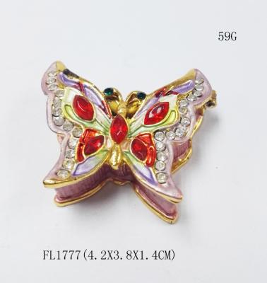 China Fancy Small Butterfly Metal Alloy Jewelry Box Small Butterfly Trinket Box for sale