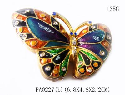 China Alloy jewelry metal box butterfly trinket box  for promotion gift for sale