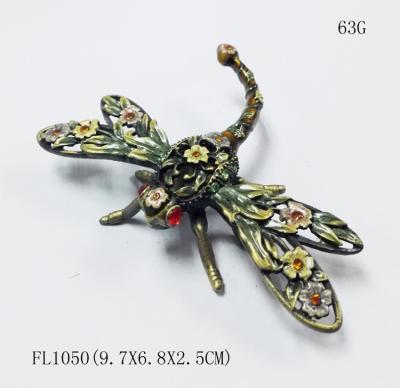 China Fashion  Dragonfly Metal Jewelry Box Dragonfly trinket box for sale