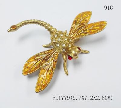 China Dragonfly jewelry box enameled trinket box dragonfly trinket box gift jewelry box for sale