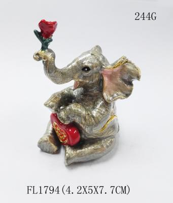 China Pewter Golden wedding favors gifts elephant trinket jewelry box for sale