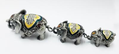 China Gift Jewelry Box Elephant Shape Trinket Box Alloy Jewelry Box for sale
