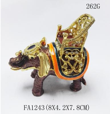China Wholesales Elephant Jeweled trinket box Animal Trinket box for wedding for sale