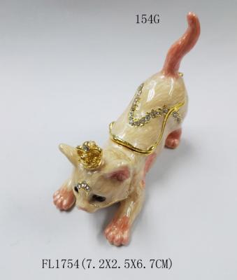 Китай New Design Crown Metal Cat Jewelry Box Cat Family Custom Jewelry Box Luxury Jewelry Box For Gift продается