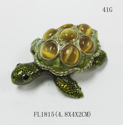 China Metal Turtle jewelry box with diamond Decoration new mini  turtle jewelry box for sale
