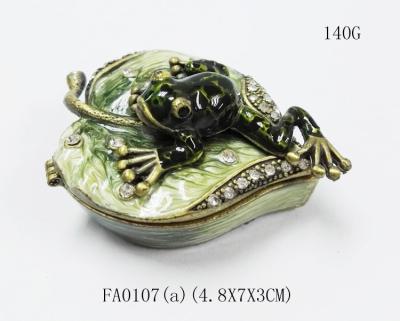 China Frog jewelry trinket box metal jewelry box crystal jewellery box for sale