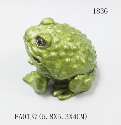China Hot sale Frog Enamel trinket box metal pewter Frog Trinket Box for sale