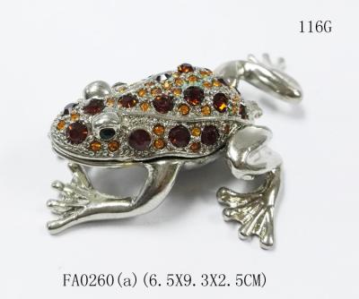 China New Metal alloyed crystal Frog Jewelry trinket box Box for Jewerly gift set for sale