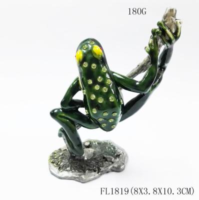 Китай New design home decorative box metal cute green frog jewelry decorative box продается