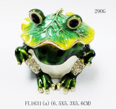 China Hot sale frog shape jewelry box custom frog jewelry metal box for sale