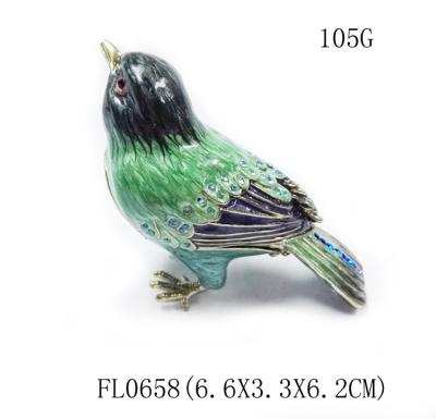 China Animal Bird Trinket Box Animal Jewelry Box Blue Bird Metal trinket box for sale