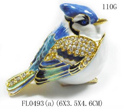 China Robin bird Metal Trinket boxes Bird For Wedding Gift Bird Trinkt box for sale