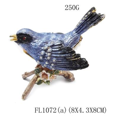 China Hot sell bird trinket box alloy animal bird trinket box bird metal trinket box for sale