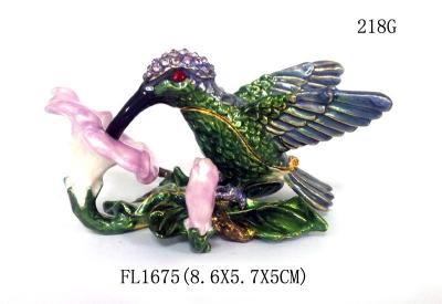 Китай New hummer bejeweled rhinestone crystal bird enamel box  hummer bird trinket box christmas gift box продается