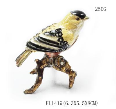 China hot sell bird jewelry box metal pewter bird jewelry box bird metal trinket box for sale