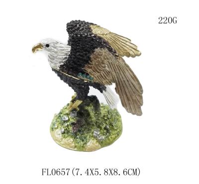 China bird trinket jewelry box eagle bird jeweled animal boxes bird bejewelled boxes for sale