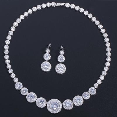 Китай AAA CZ CZ Crystal Necklace Pendant Necklace Rhinestone CZ Jewelry Set Women Wedding Necklaces Jewelry for Gift продается