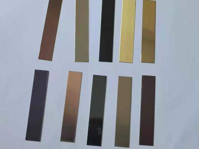 China 10×1000mm Decorative Stainless Steel Strips 12mm 8K Mirror Flat Metal Tile Trim for sale