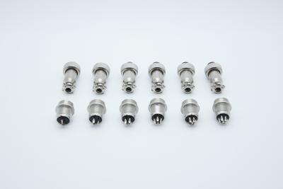 China Silver Plating M12 2p 7p Locked Wire Aviation Connector Plug Male And Female Matching for sale