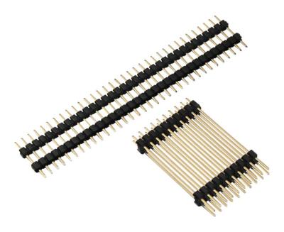 China 1.27 mm pin header Board Spacer single row customized waterproof gold plated pin header for sale