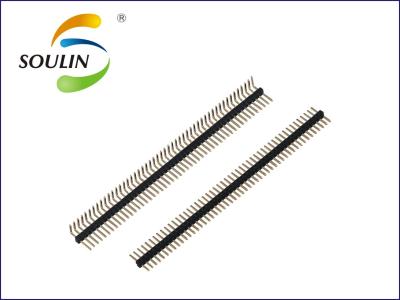 China Gerade einzelne Reihe Pin Header 2,0 Millimeter Neigungs-Verbindungsstück-Schwarz- zu verkaufen