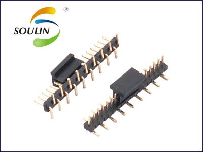 China Black 2.0mm Single Row Pin Header Connectors SMT Gold Plating for sale