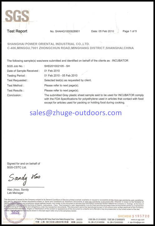 FDA Certificate - Shanghai Power Oriental Industrial Co.,Ltd.