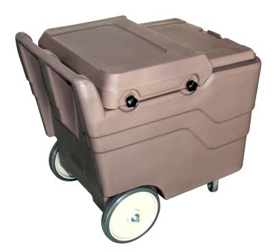 China Hot Sell Durable PE Brown 110Litre Ice Cart Ice Caddies for Hotels for sale