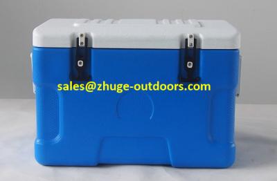 China Hot Sale 30 Liter PU Insulation Blue Plastic Ice Cooler Box for sale