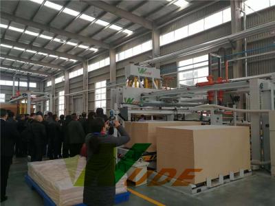 China High Capacity Short Cycle Lamination Line Particle Board Hot Press Machine for sale