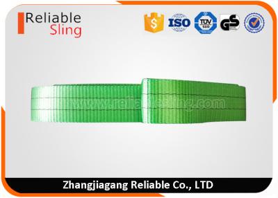 中国 EN 1492-1 2トンの緑の建築現場のための無限の持ち上がるウェビングの吊り鎖の索具ベルト 販売のため