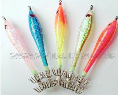 China fashion color luminous hard  squid jig hook fishing lure JWSQDJGHK-01 for sale