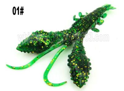China 2017 New  best sale 9.5cm/8g  5 kinds colors artifical soft shrimp fishing lure for sale