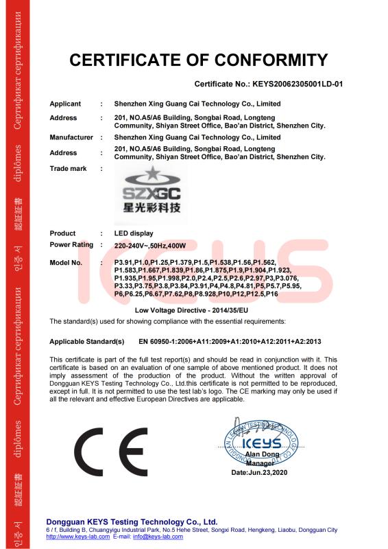 CE-LVD EN 60950 - Hk Brilliance Int\\\'L Technology Limited