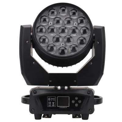 China RGBW Moving Head Wash Light 19*15w Mechanical Focus LED Zoom Light for sale