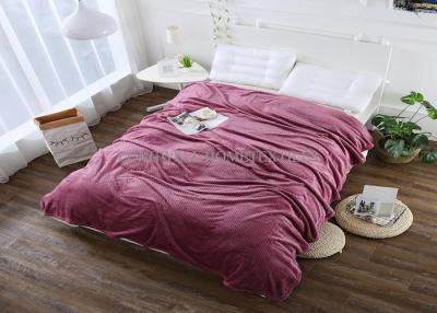 China Super Soft Colored Solid Flannel Blanket For Bed Sheets Jacquard Honeycomb Style for sale