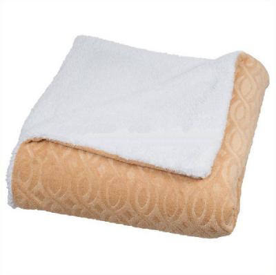 China Embossed Double Sided Flannel Throw Blanket For Sofa / Bedding Ultra Soft for sale